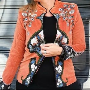 NWT PREMIUM Zara Woman embroidered velvet dress jacket. Size L. Gorgeous!!